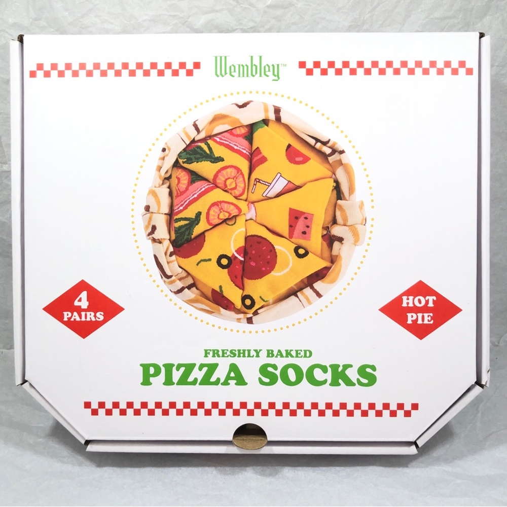 PIZZA SOCKS - 4 Pairs. Women’s Size: Medium to Large